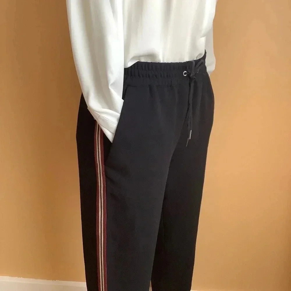 ARITZIA WILFRED Buffon Black Japanese Crepe Side Stripe Joggers S - Picture 6 of 15